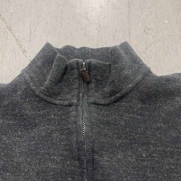 Polo Ralph Lauren Mens L Gray Estate Rib Quarter Zip Pullover Sweater‎ Cotton - Picture 3 of 6